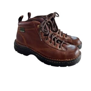 Eastland Brown Leather Lace-Up Chunky Ankle Boot